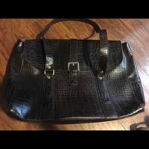 Faux leather briefcase